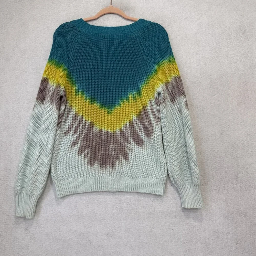 525 Sweater Womens Small Multicolor Tie Dye Chevron Crewneck Knit Pullover - Picture 8 of 9